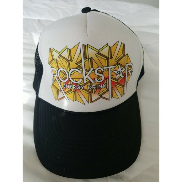 Nissun Other - ROCKSTAR Energy Drink Adult Snapback Trucker Mesh Hat Surf Skate Black White